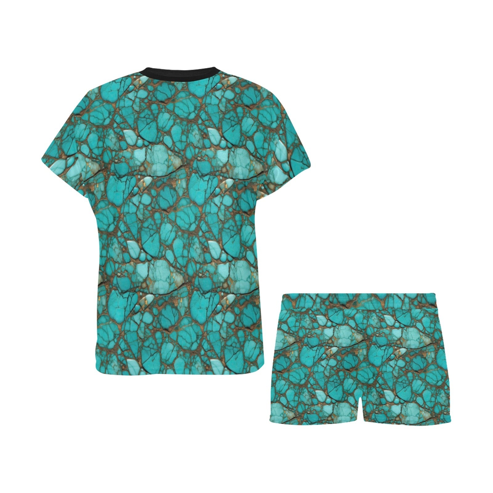 Baha Ranch All Turquoise Women's Top and Shorts Pajama Set by Baha Ranch Western Wear - product image 3