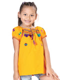 Artisanal Embroidered Blouse 100% Cotton Yellow 603593