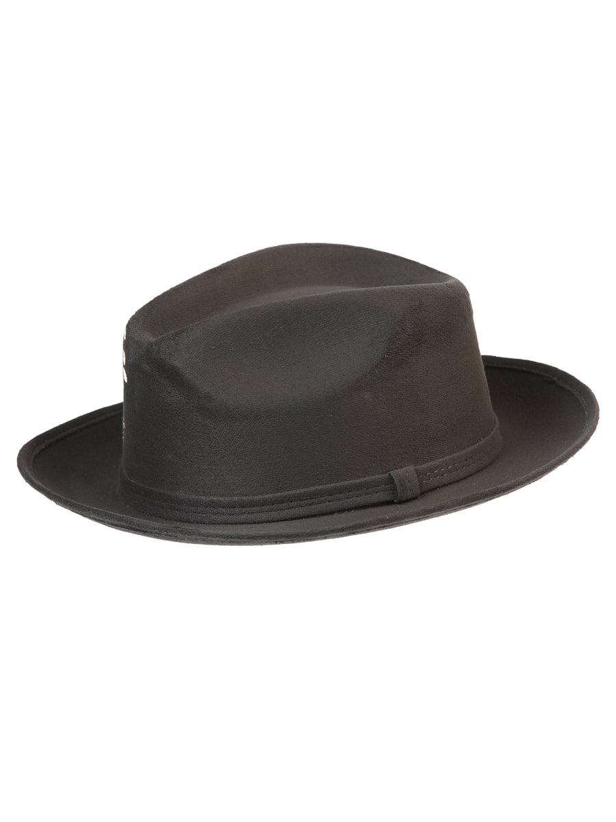 Artisanal Hand Painted Hat Suede Black 603820 — view 4