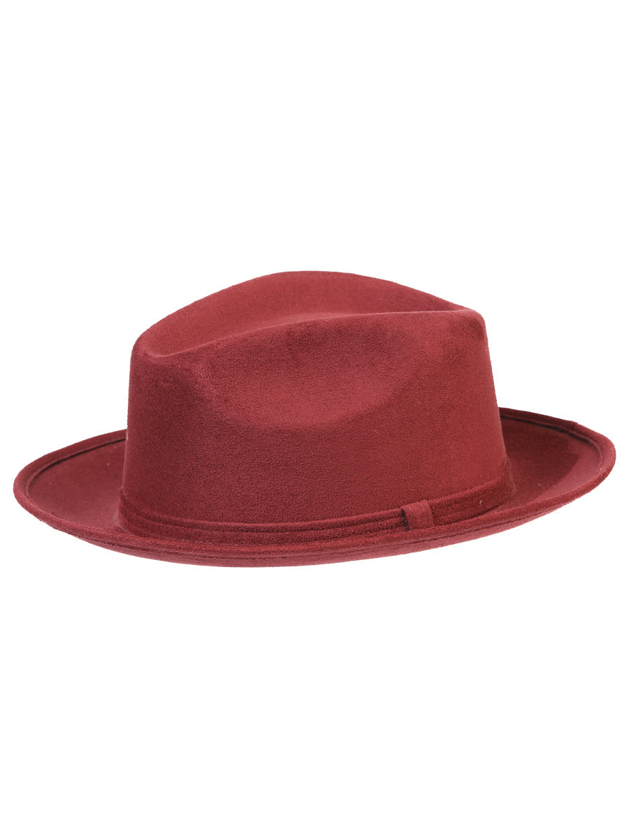 Artisanal Hand Painted Hat Suede Wine 603821 — view 2