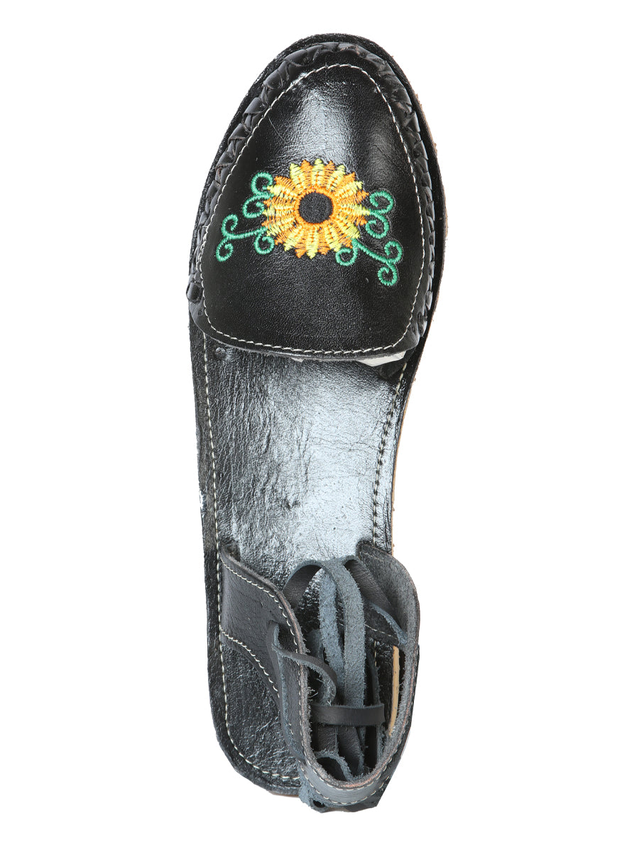 Mexican Artisanal Sandals Leather Black 603919 — view 9