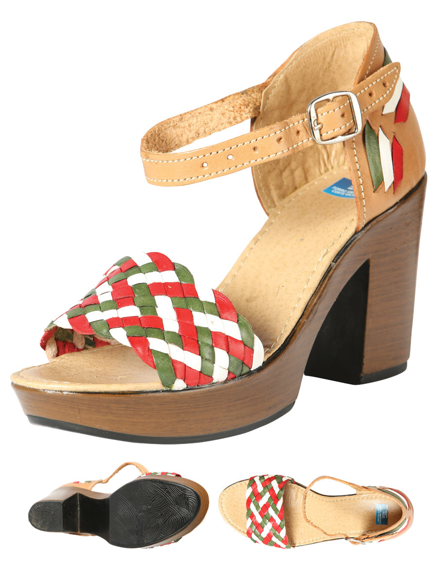 Mexican Artisanal Sandals Leather Tricolor 603941 — view 6