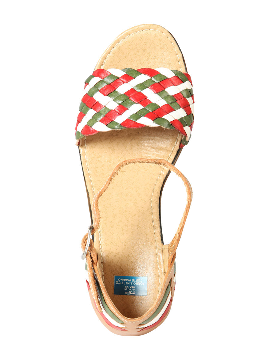 Mexican Artisanal Sandals Leather Tricolor 603941 — view 9