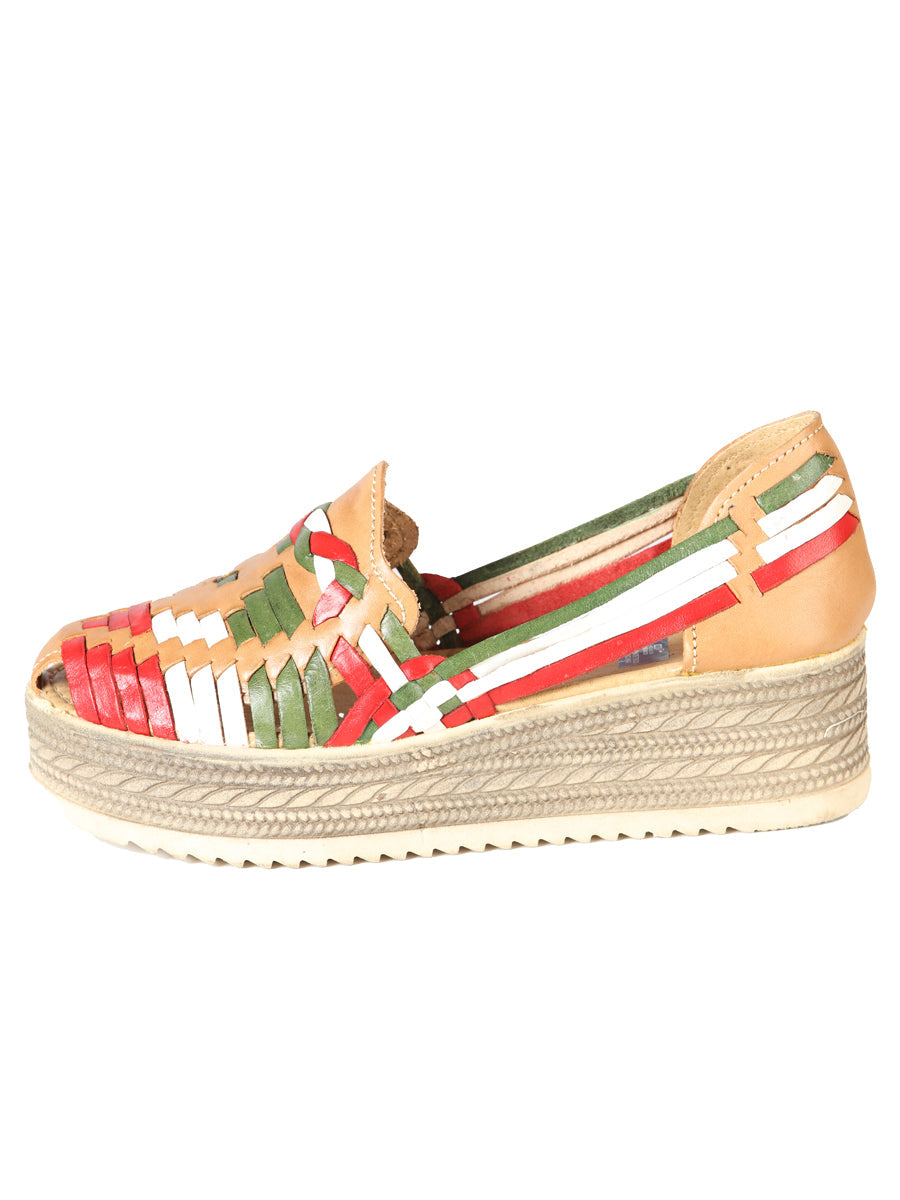 Mexican Artisanal Sandals Leather Tricolor 603942 — view 4