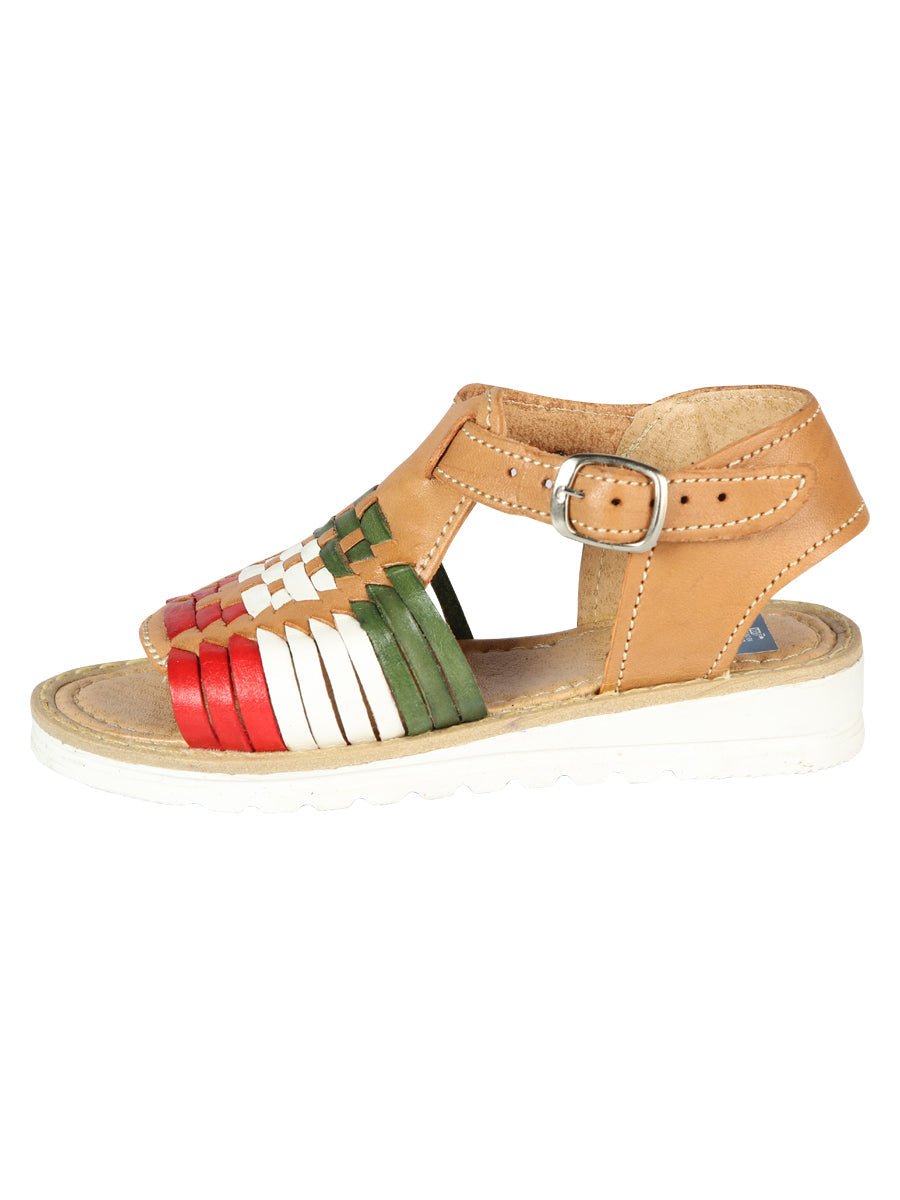 Artisanal Mexican Sandals Leather Tricolor 603943 — view 2