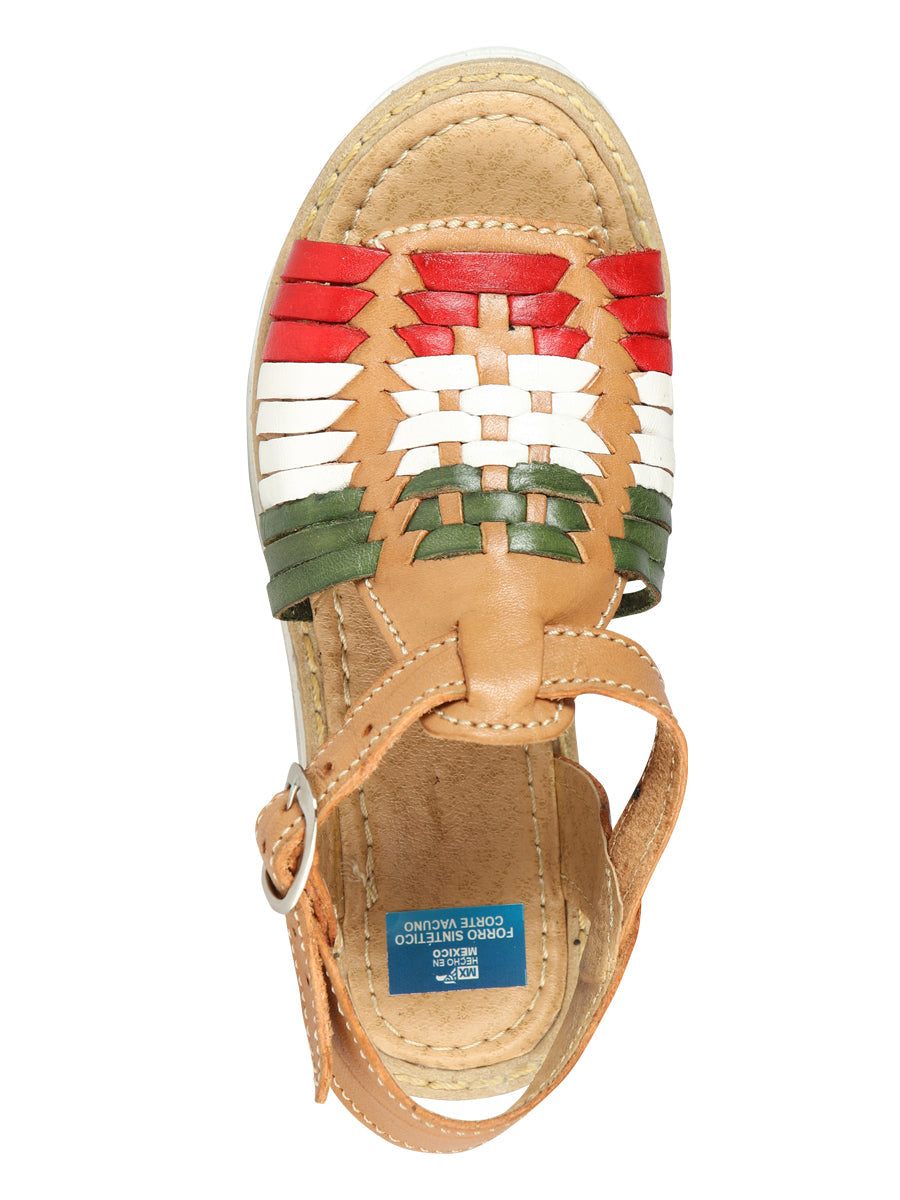 Artisanal Mexican Sandals Leather Tricolor 603943 — view 3