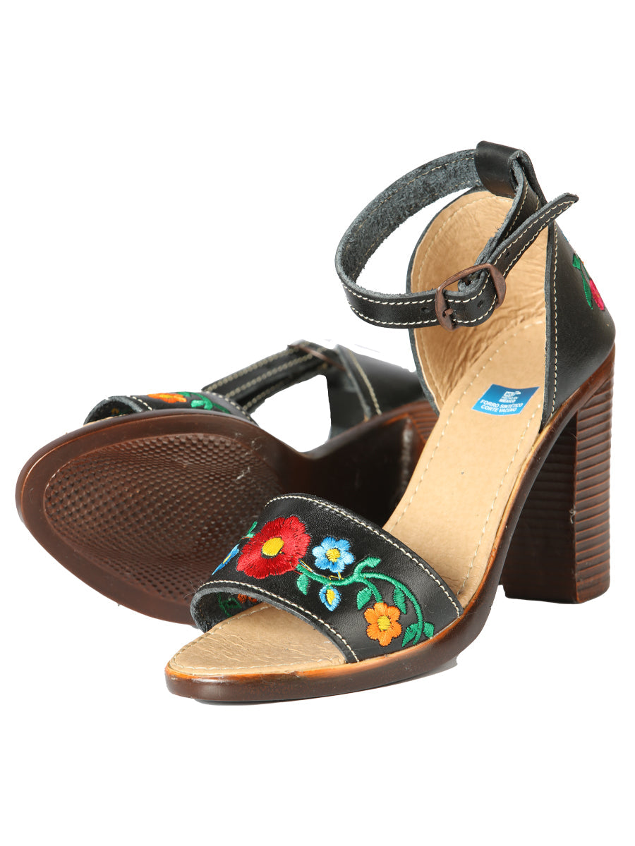 Mexican Artisanal Sandals Leather Black 603952 — view 2