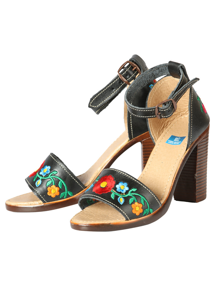 Mexican Artisanal Sandals Leather Black 603952 — view 3