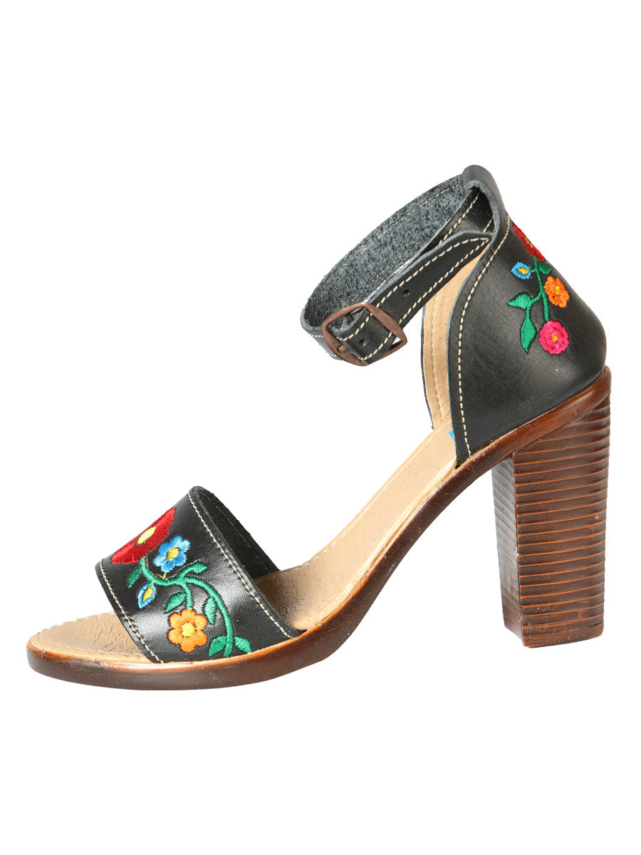 Mexican Artisanal Sandals Leather Black 603952 — view 4