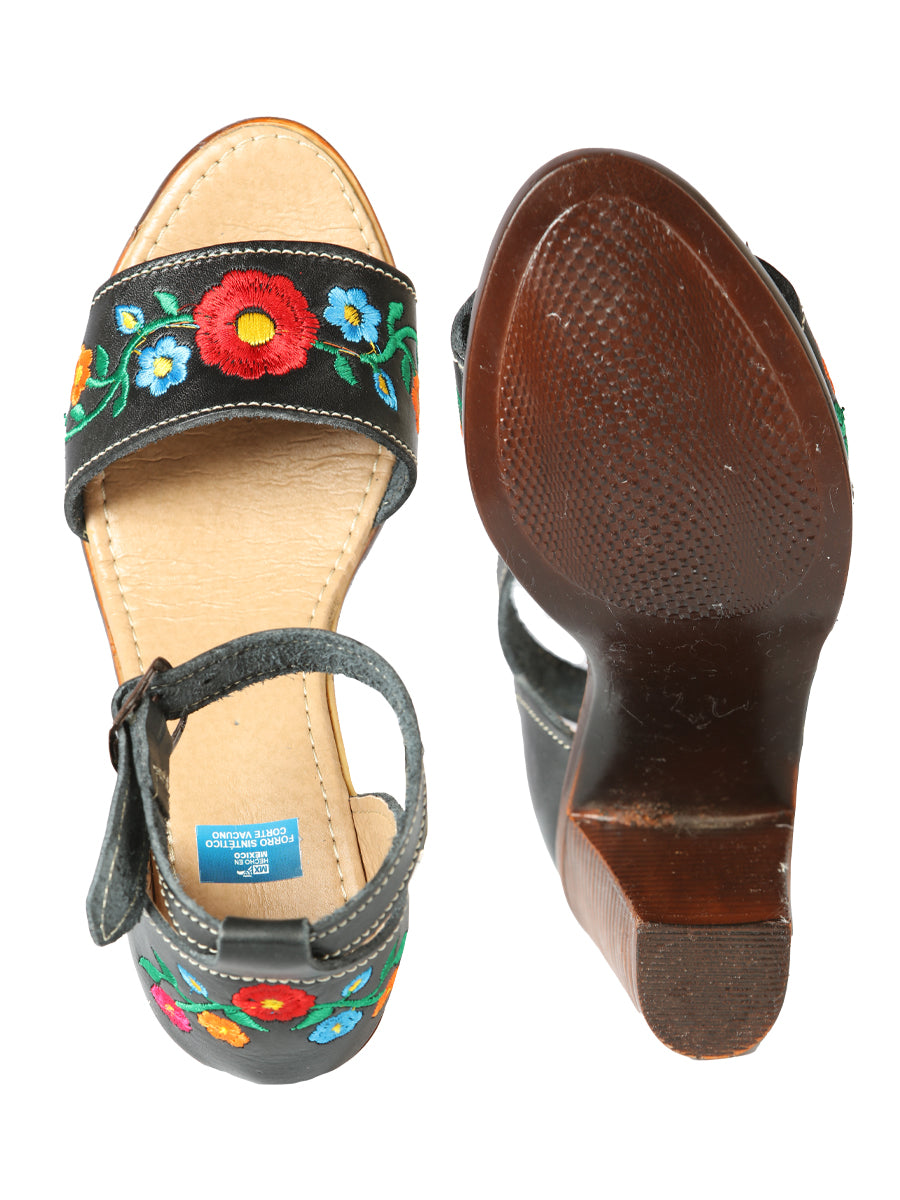 Mexican Artisanal Sandals Leather Black 603952 — view 5