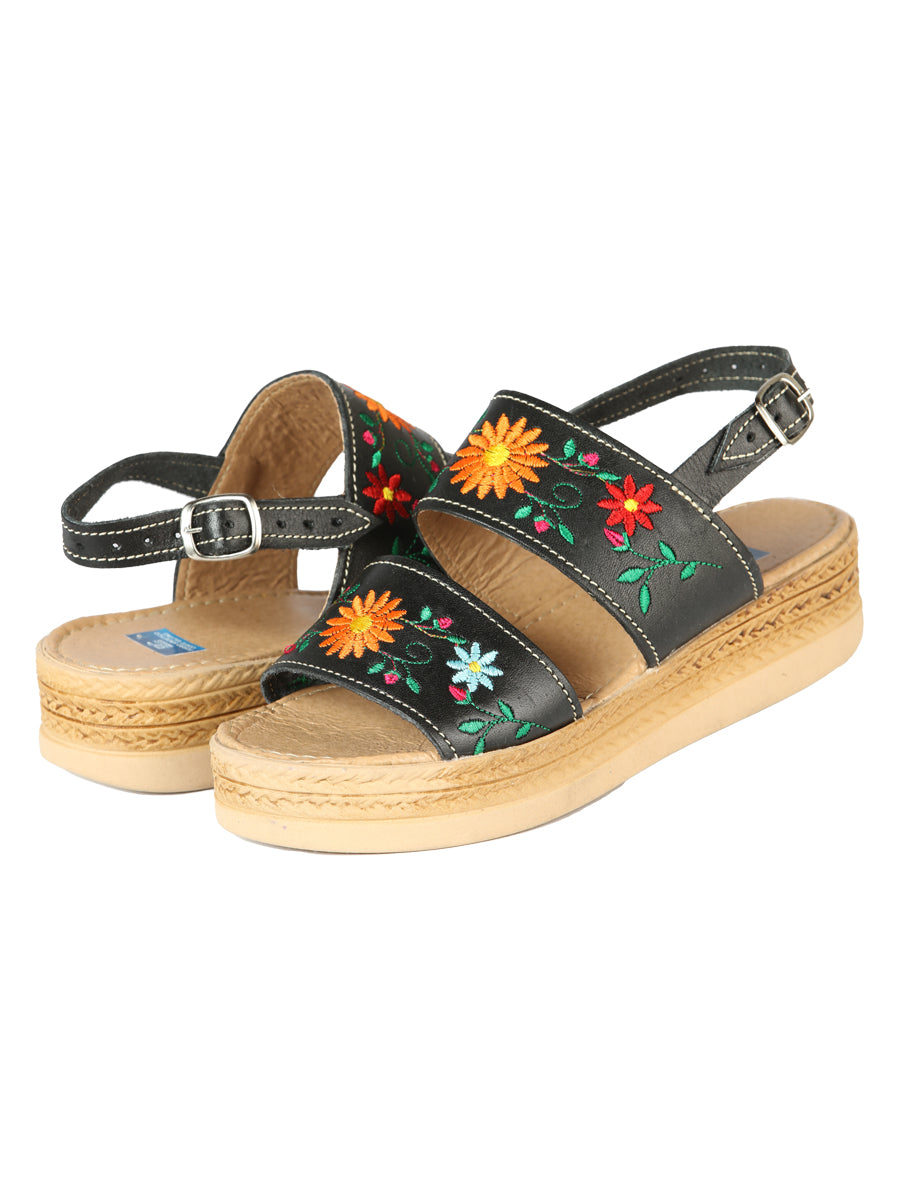 Mexica Artisanal Sandals Leather Black 603953 — view 2