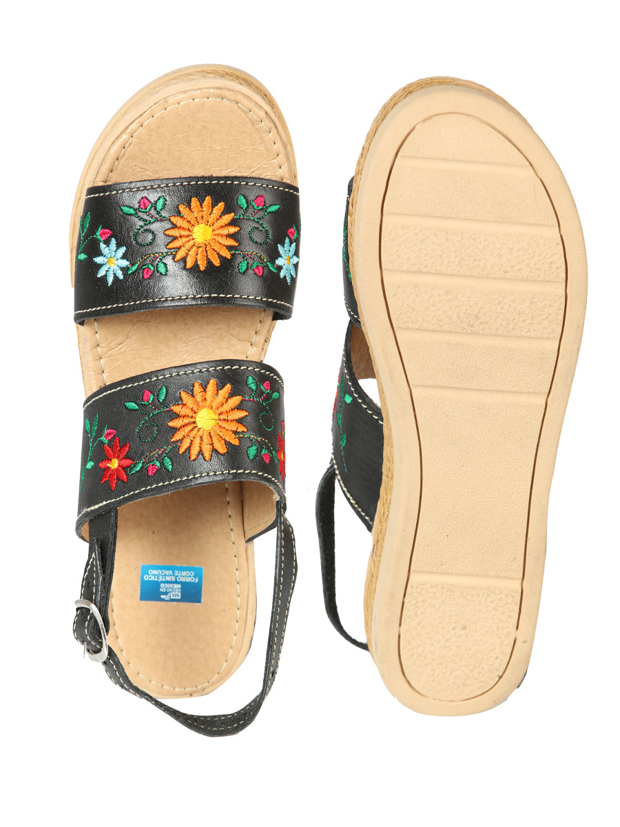 Mexica Artisanal Sandals Leather Black 603953 — view 3