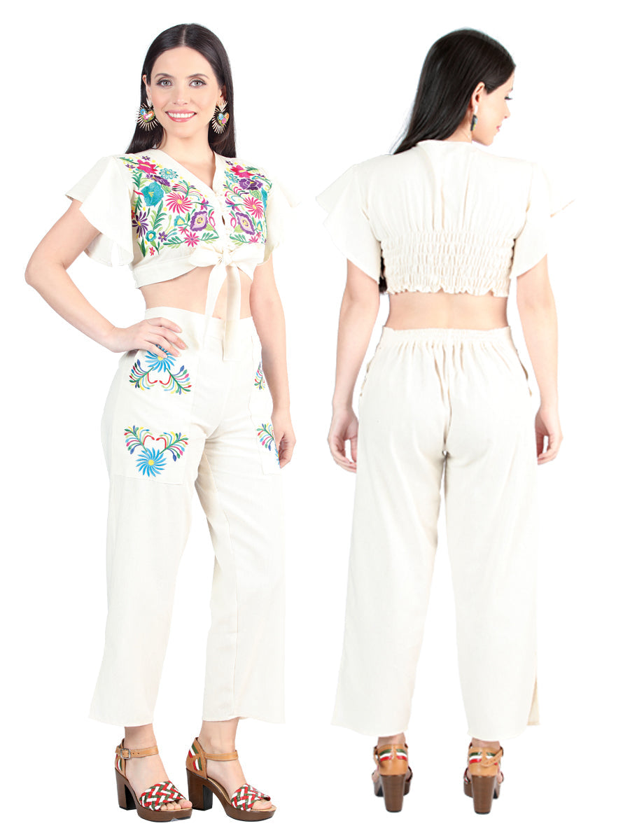 Artisanal Embroidered Set 100% Cotton Beige 603997 — view 2