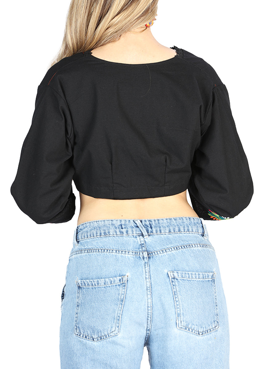 Artisanal Embroidered Torera 100% Cotton Black 604052 — view 4