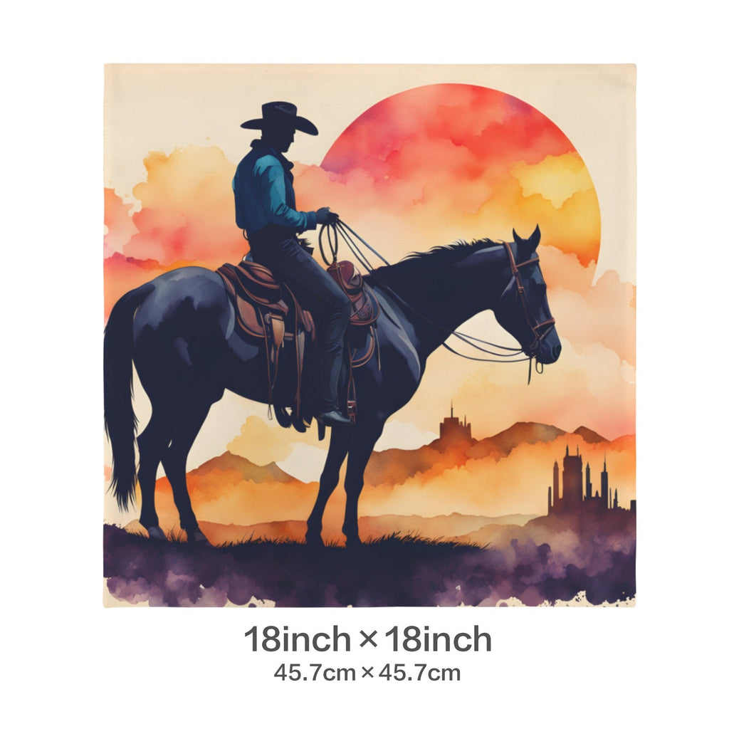 Baha Ranch Velvety Soft Watercolor Desert Cowboy Pillow Cover Made in America by Baha Ranch Western Wear - product image 4