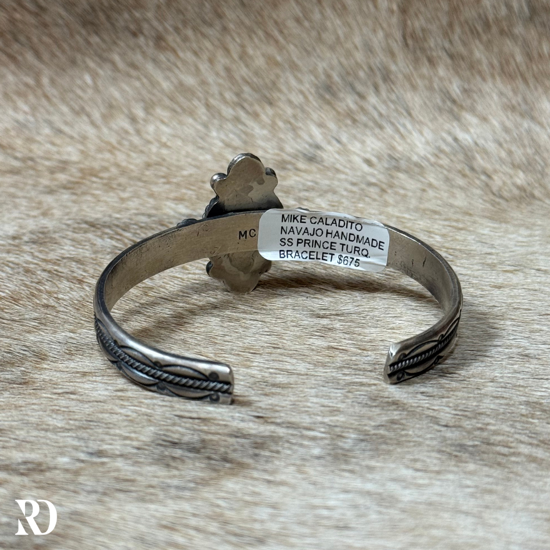 Prince Turquoise Cuff By Mike Caladito — view 3