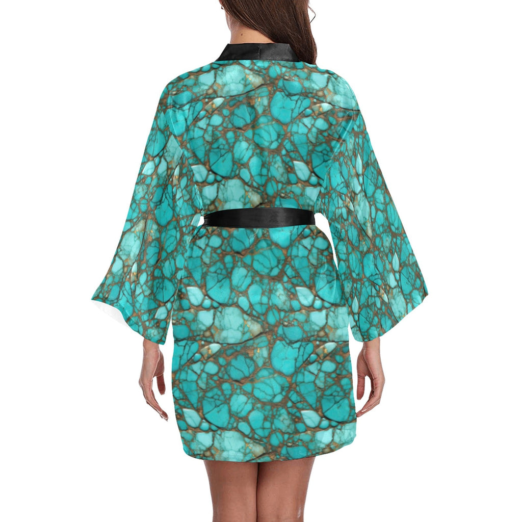 Baha Ranch All Turquoise Women's Lounge Kimono Robe by Baha Ranch Western Wear - product image 7