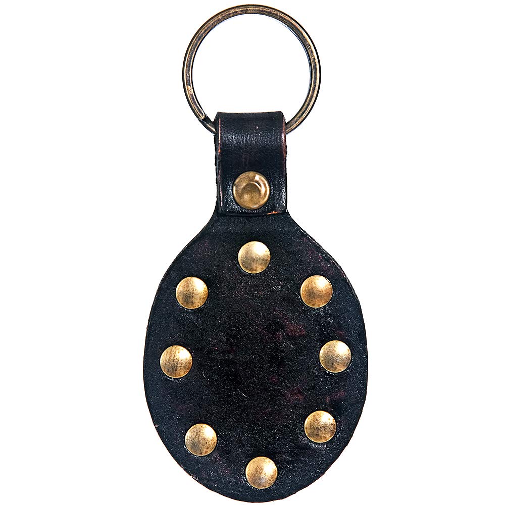 Hand Tooled Leather Key Chain Ring Handcraft Handmade Hilason