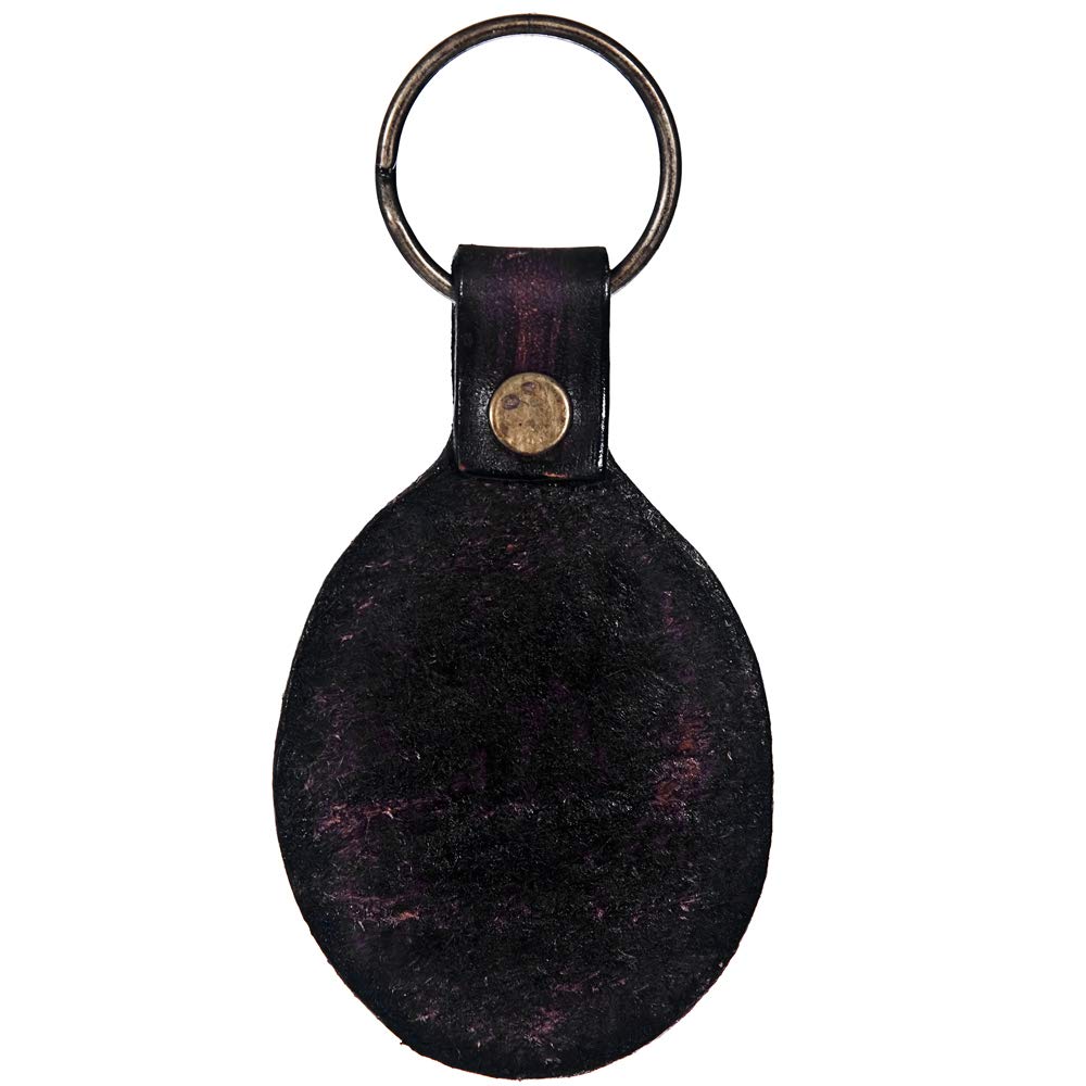 Hand Tooled Leather Key Chain Ring Handcraft Handmade Hilason