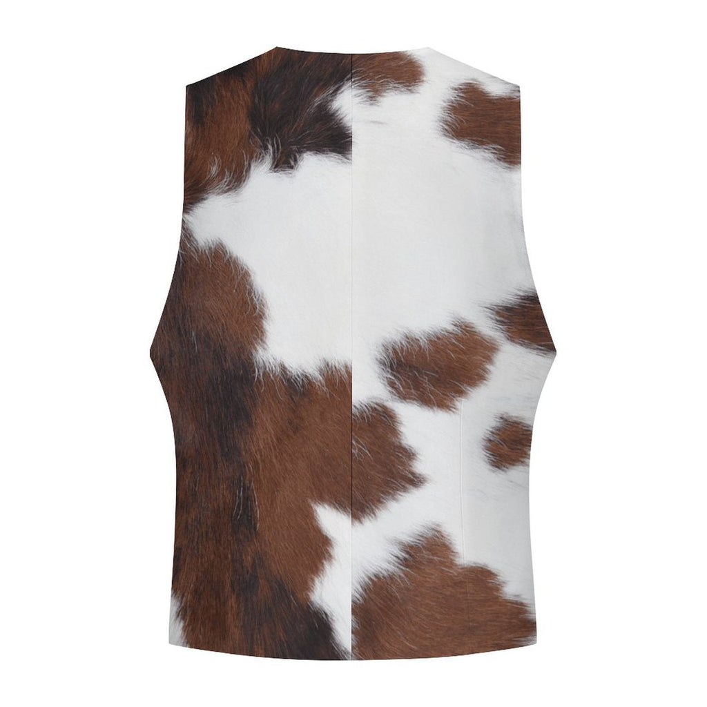 Baha Ranch Cowhide Print Men's Western Vest - Style D3074366