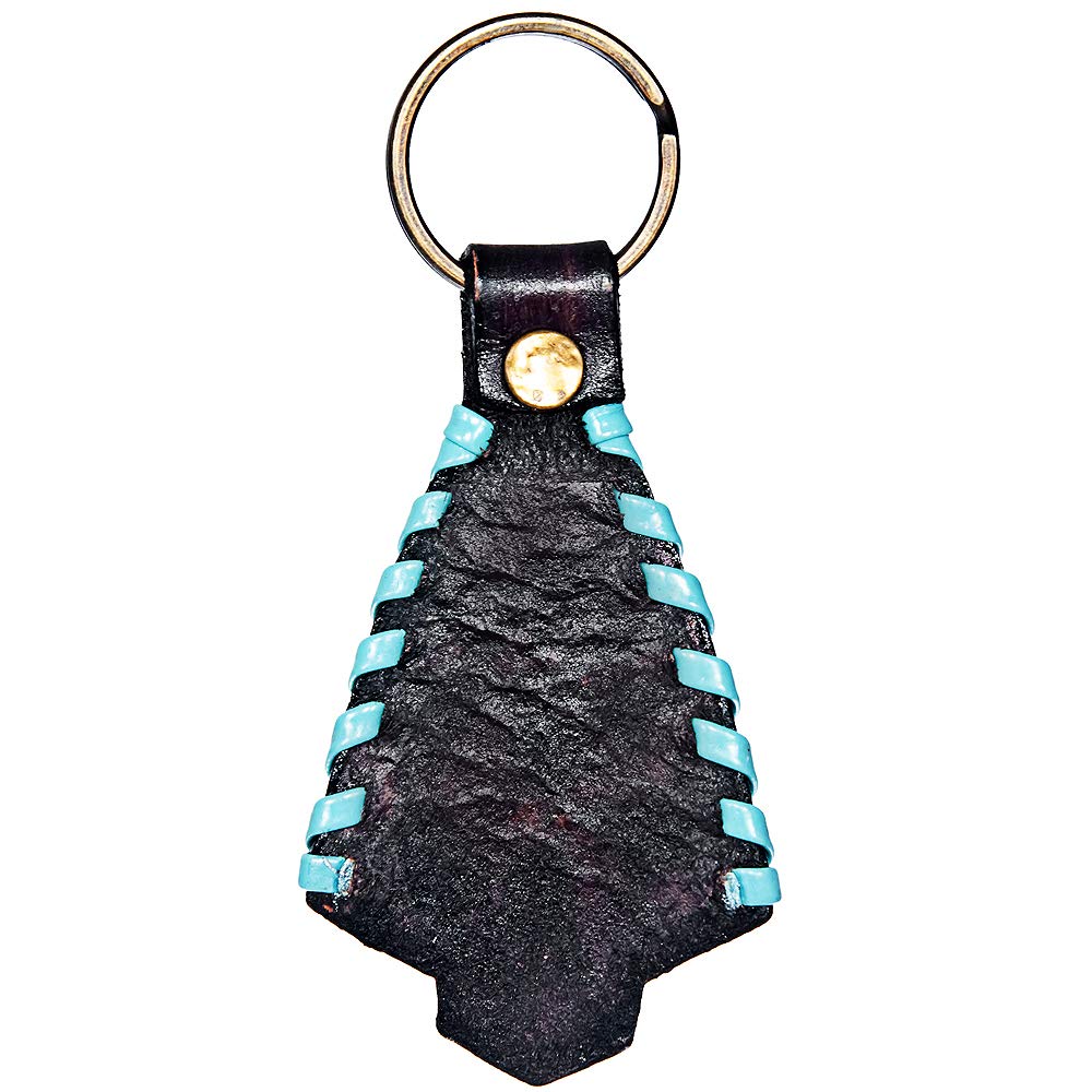 Hand Tooled Leather Key Chain Ring Handcraft Handmade Hilason