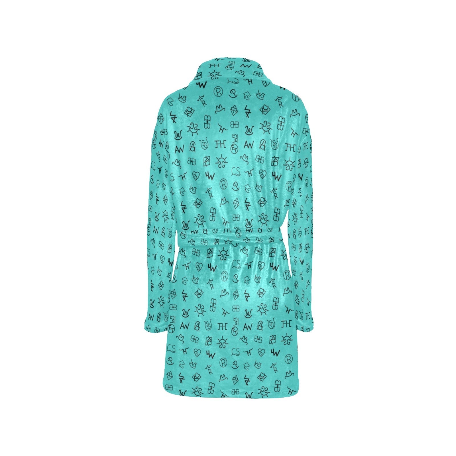 Baha Ranch Turquoise Cattle Brands Women's Western Bath Robe by Baha Ranch Western Wear - product image 4