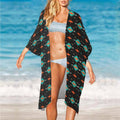 Baha Ranch Black Turquoise Orange Aztec Duster Kimono Coverup by Baha Ranch Western Wear - product image 2