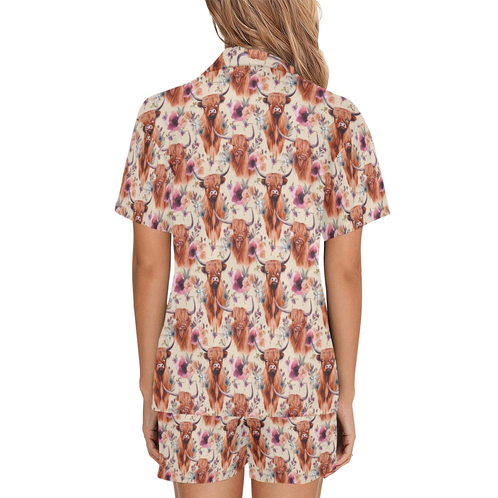 Baha Ranch Highland Cow Floral Women's Western Pajama Set by Baha Ranch Western Wear - product image 4