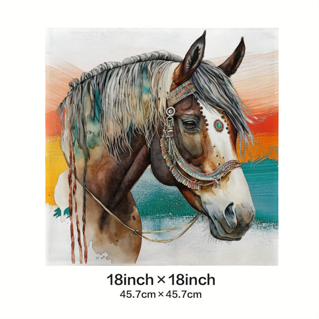 Baha Ranch War Pony Horse Velvety Soft Pillow Cover Made in America by Baha Ranch Western Wear - product image 3