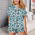 Baha Ranch Turquoise Crazy Satin Ruffle Western Pajama Set by Baha Ranch Western Wear