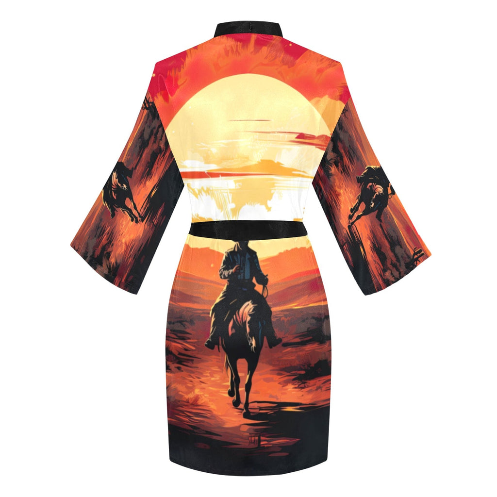 Baha Ranch Cowboy Desert Sunset Women's Lounge Kimono Robe by Baha Ranch Western Wear - product image 4