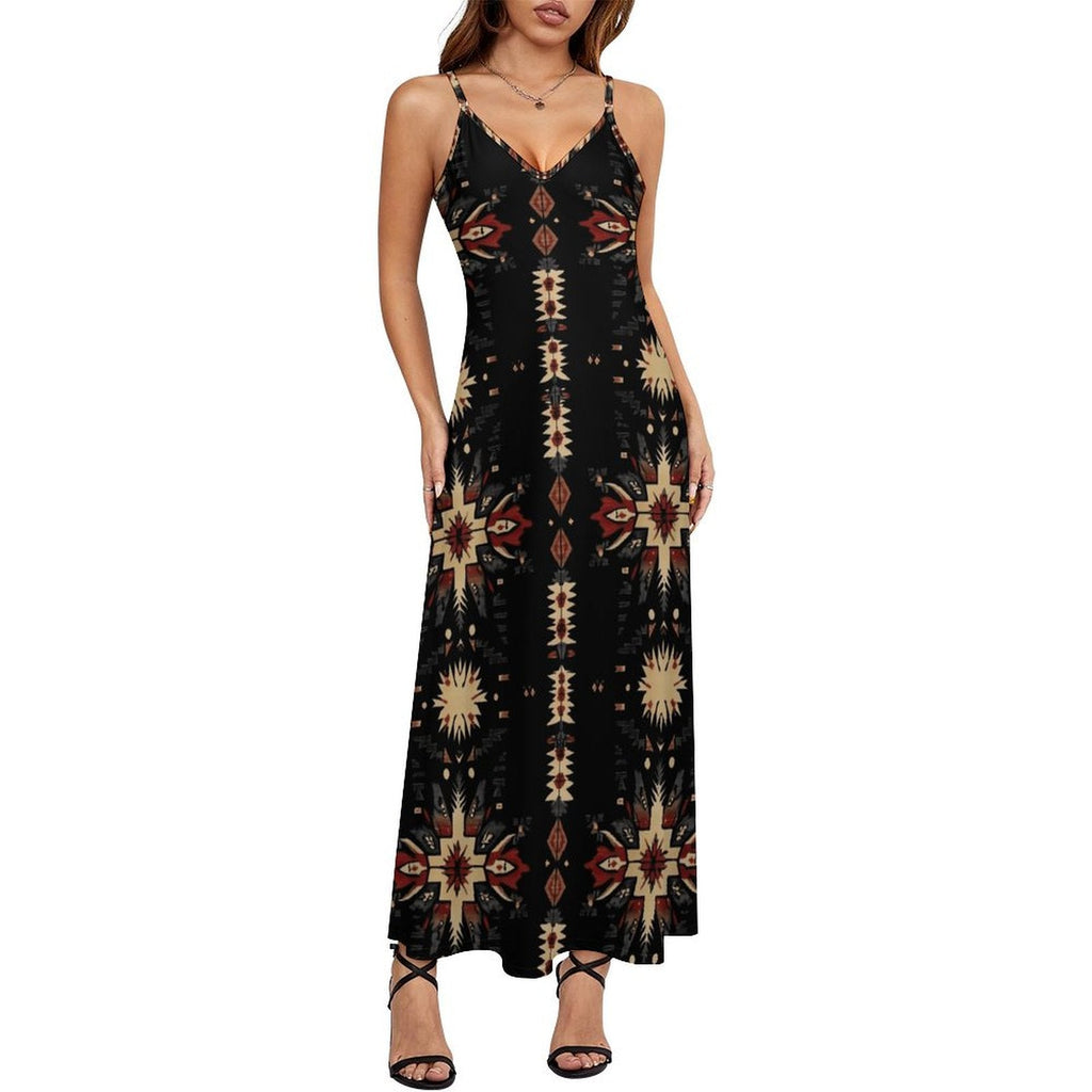 Baha Ranch Black and Tan Southwestern Aztec Western Maxi Dress by Baha Ranch Western Wear - product image 3
