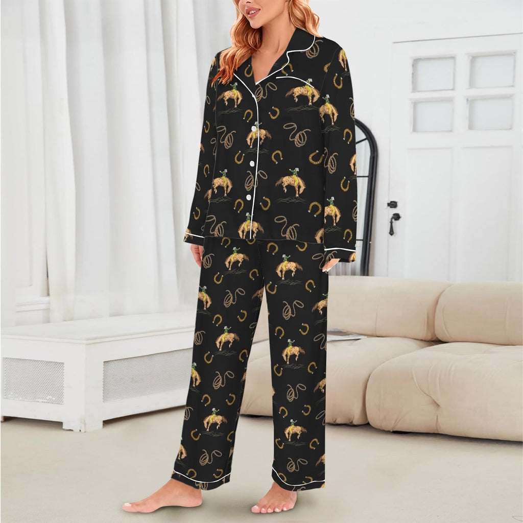 Baha Ranch All Cowboy Western Satin Long Pajamas by Baha Ranch Western Wear - product image 2