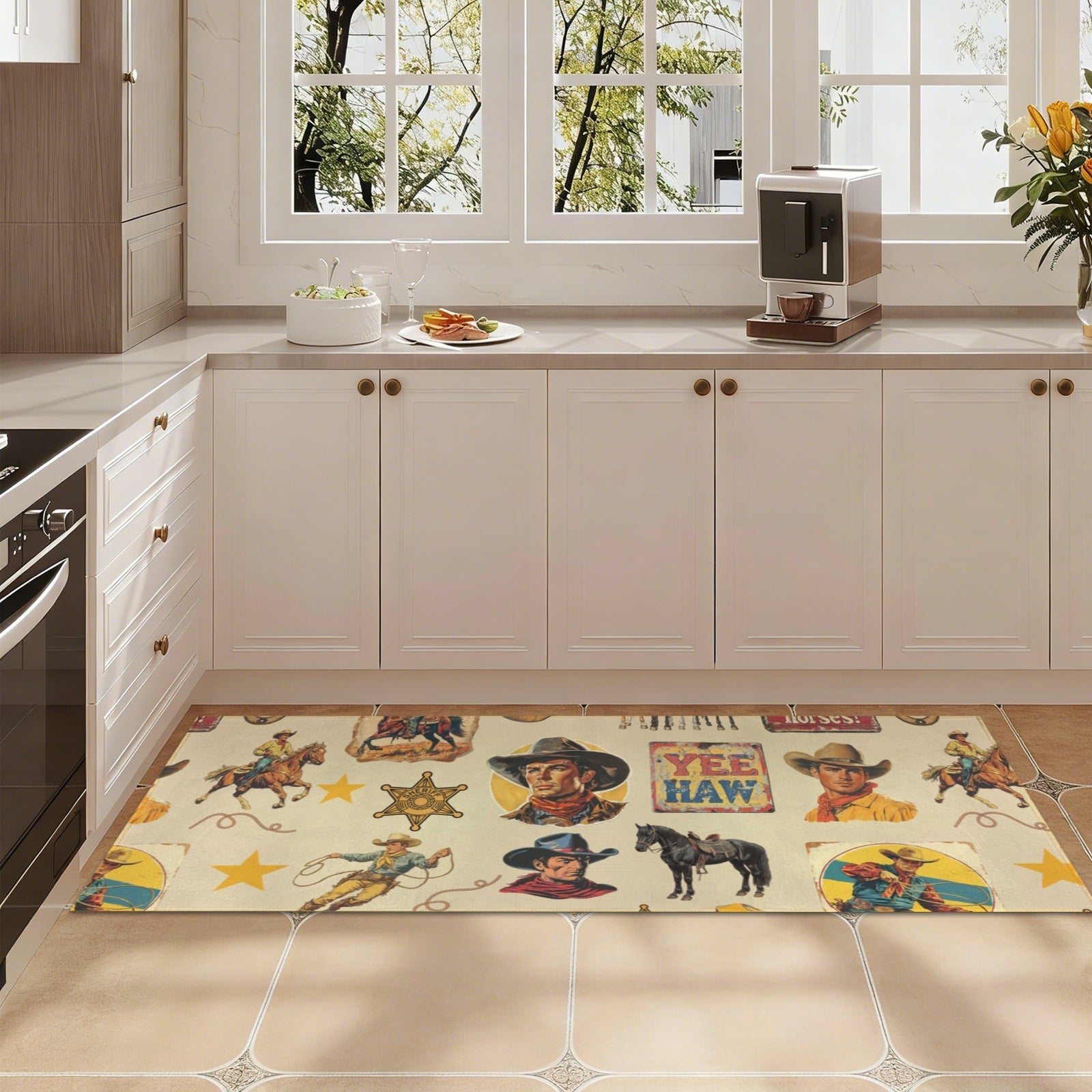 Vintage Cowboy Collage Floor Rug Runner Indoor 60" x 22" Made in America by Baha Ranch Western Wear - product image 8