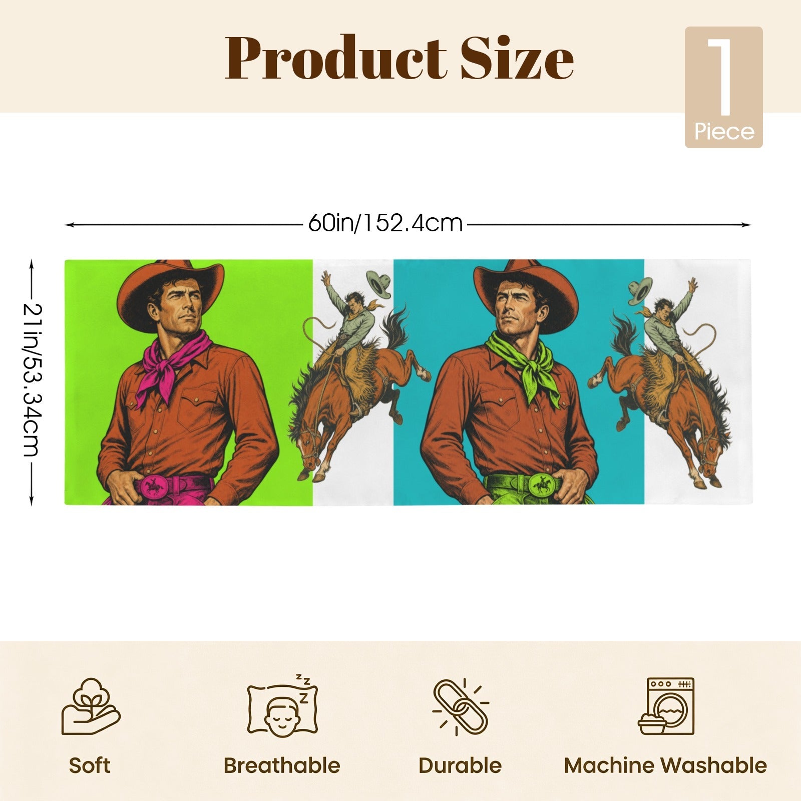 Baha Ranch The Last Roundup Bronc Rider Body Pillow Cover Made in America by Baha Ranch Western Wear - product image 7