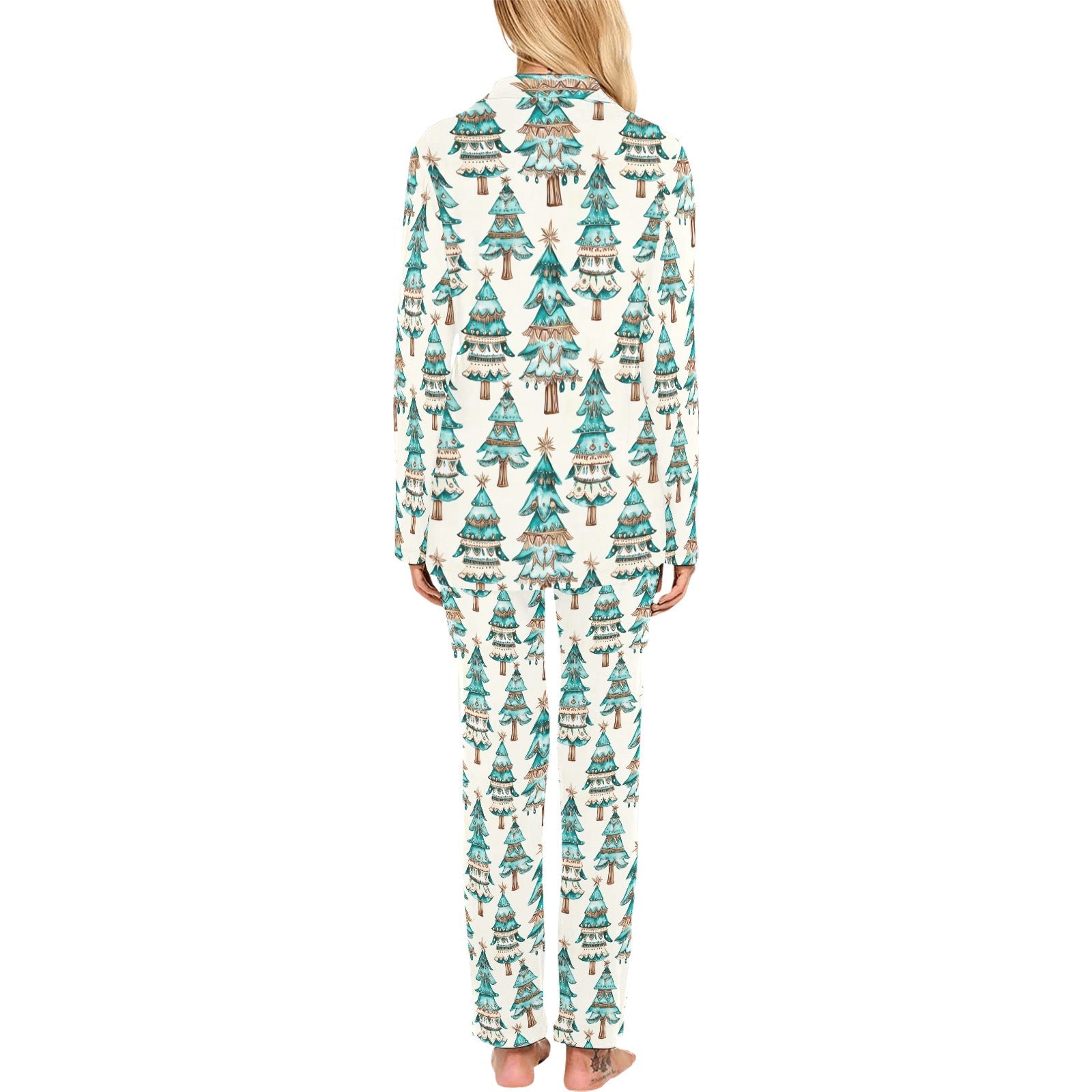 Baha Ranch Turquoise Christmas Tree Women's Western Pajamas by Baha Ranch Western Wear - product image 3