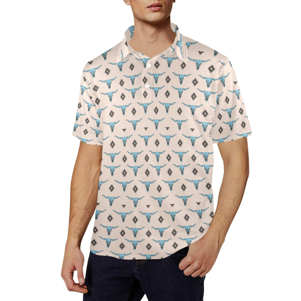 Baha Ranch Turquoise Longhorn Polo Style Shirt by Baha Ranch Western Wear - product image 3