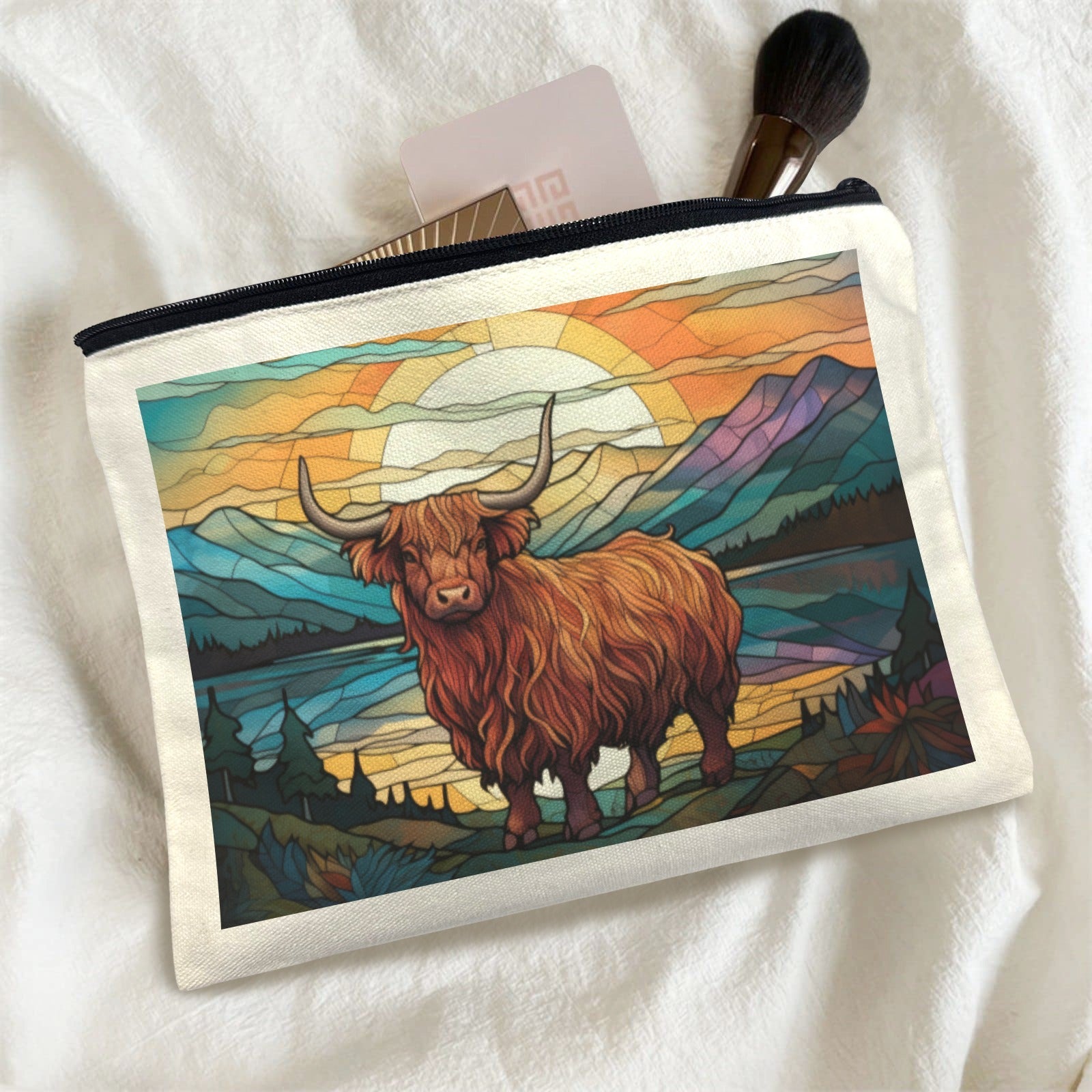 Baha Ranch Stained Glass Highland Cosmetic Bag Pack of 5 Made in America by Baha Ranch Western Wear