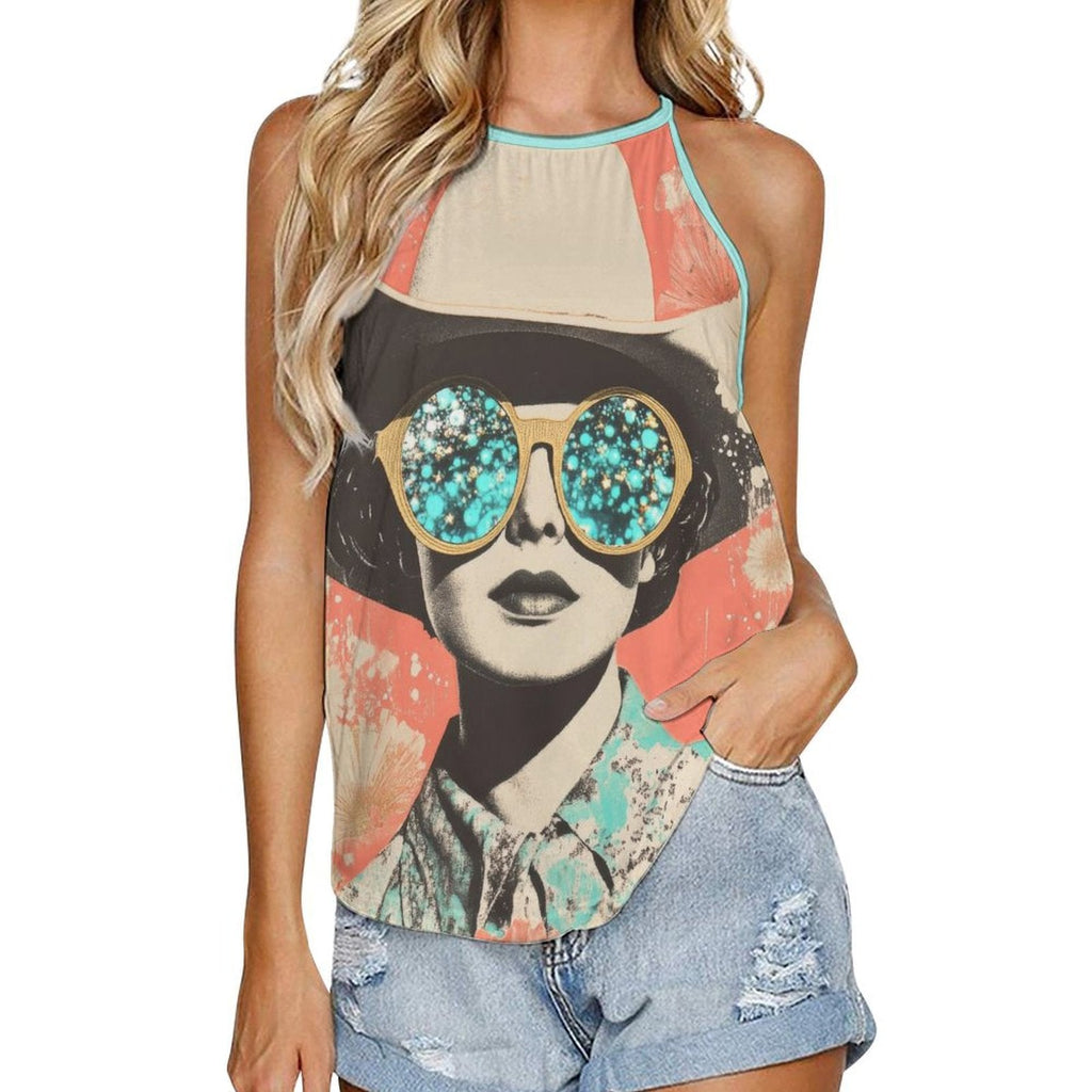 Baha Ranch Turquoise Cowgirl Retro Pop Western Tank Top by Baha Ranch Western Wear - product image 2