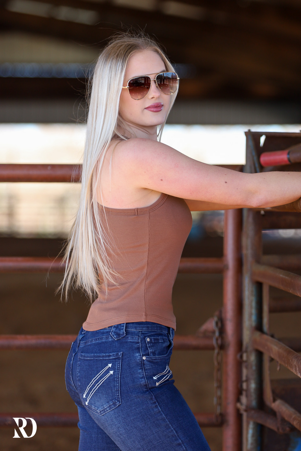 Ribbed All-in-one Tank | Mocha — view 2