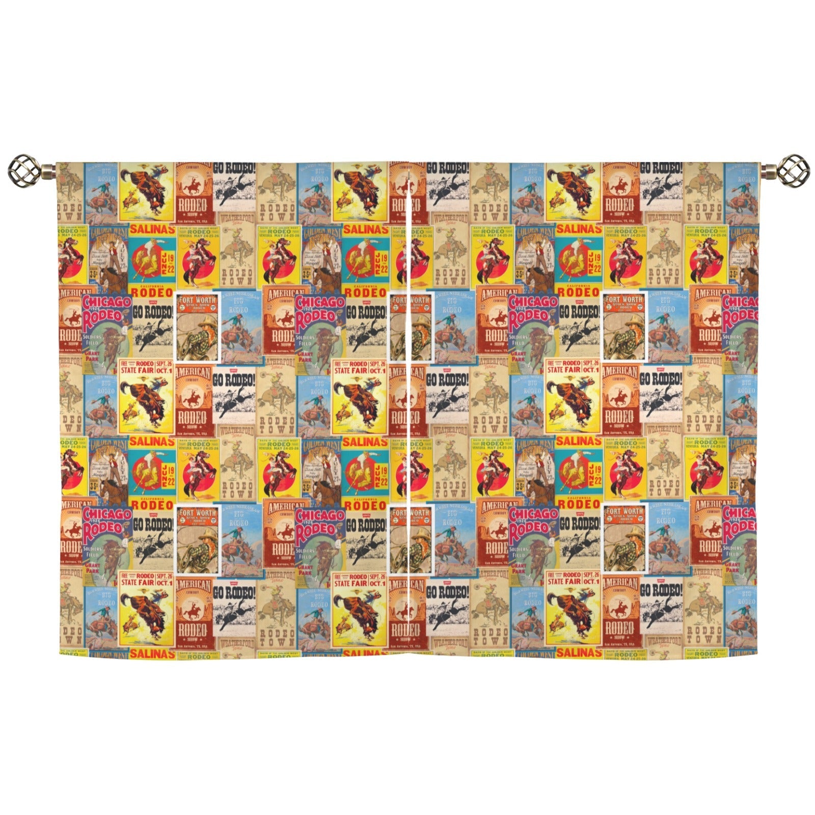 Baha Ranch Vintage Rodeo Window Curtain 28"x40" (2-Piece) Made in America by Baha Ranch Western Wear - product image 2