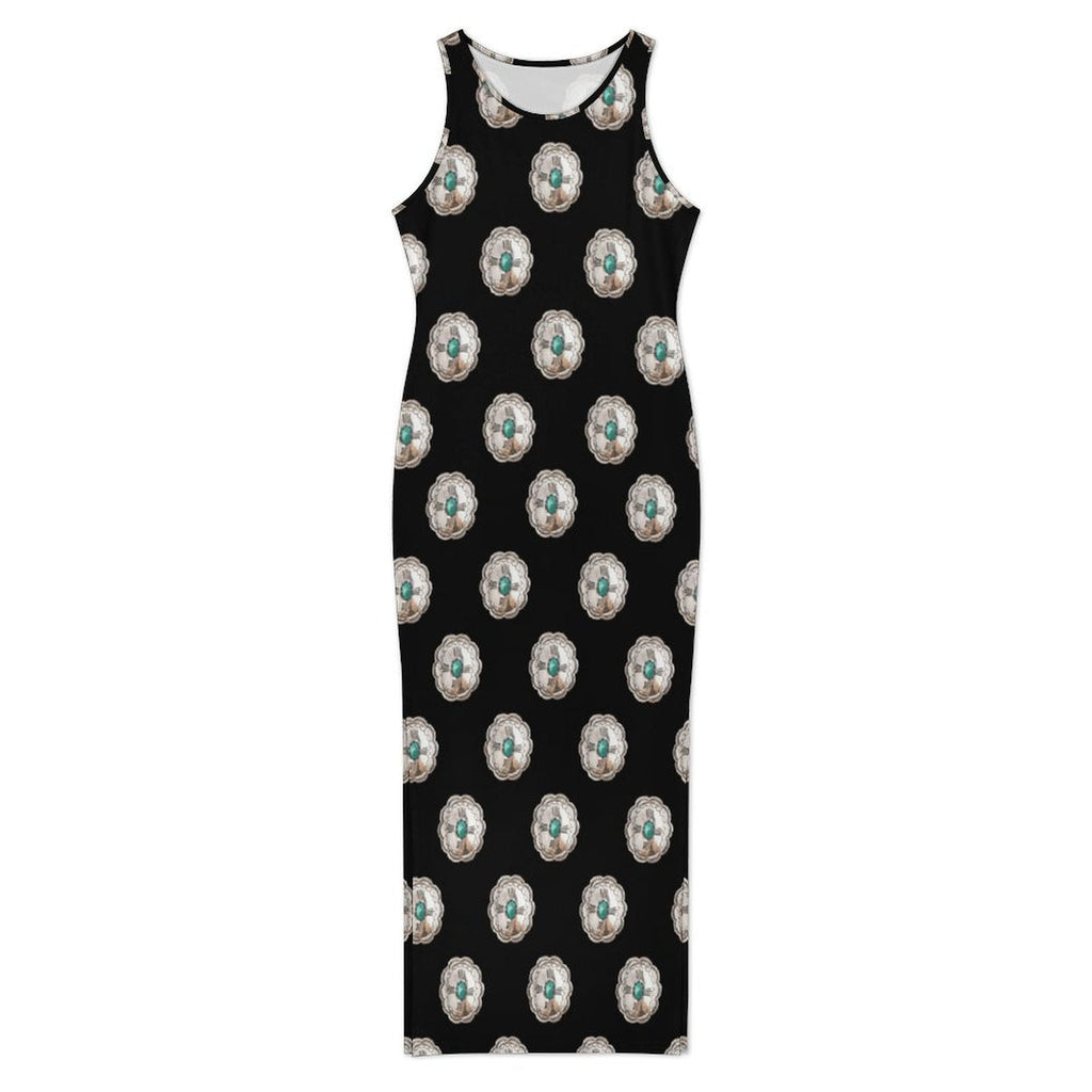 Baha Ranch Silver Concho Slit Maxi Dress by Baha Ranch Western Wear - product image 2