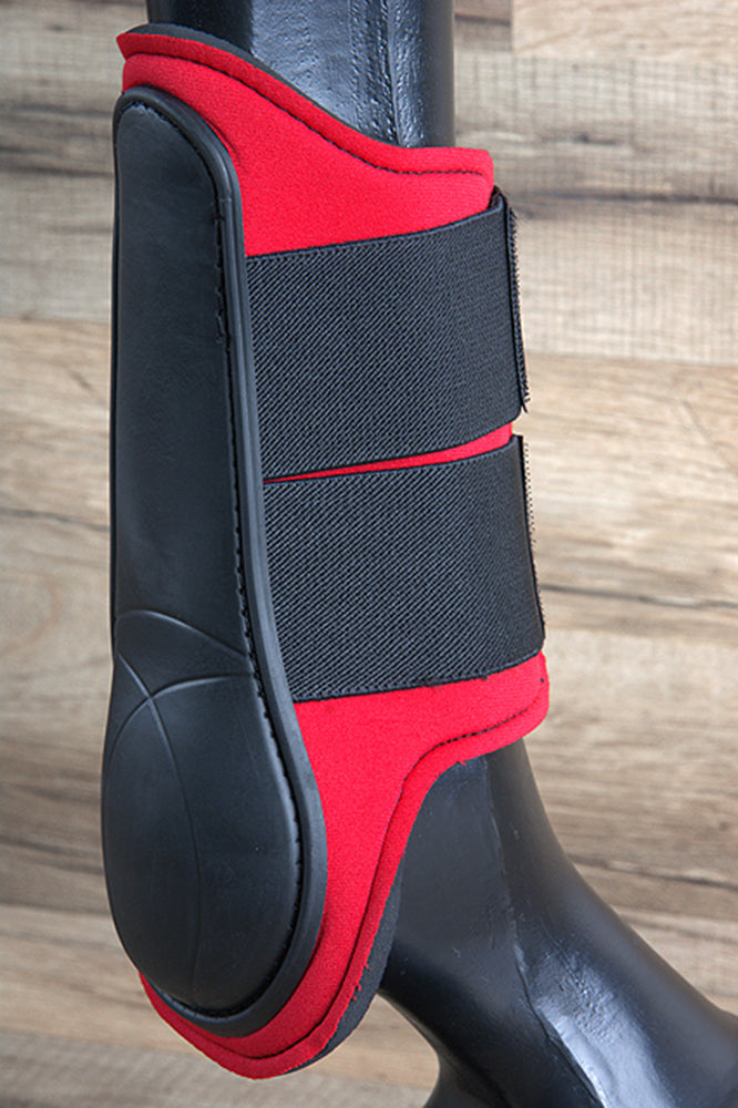 Medium Hilason Western Horse Tack Protective Pvc Ankle Leg Boot Red & Black