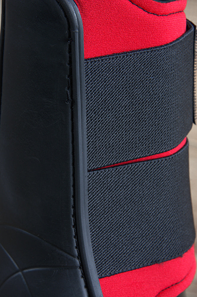 Medium Hilason Western Horse Tack Protective Pvc Ankle Leg Boot Red & Black