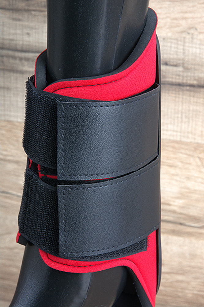 Medium Hilason Western Horse Tack Protective Pvc Ankle Leg Boot Red & Black