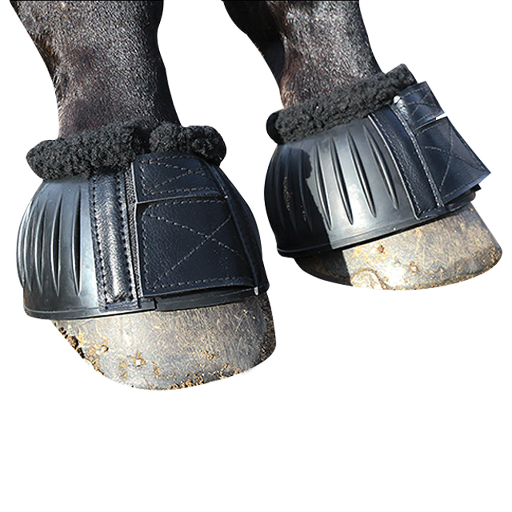 Professional's Choice Fleece-Lined Rubber Bell Boots, Pair — Black, Large