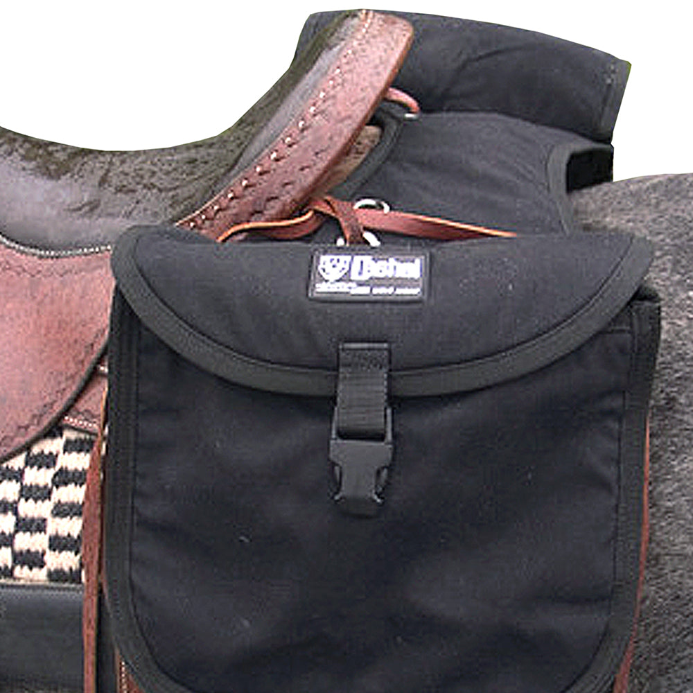 Classic Equine Padded Rear Saddle Bag — Black, 11" x 10" x 4"