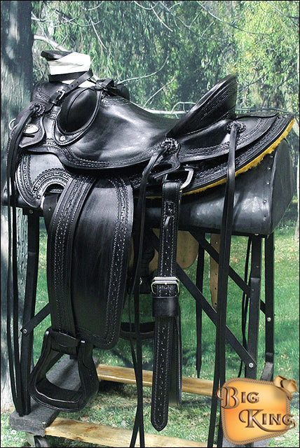 HILASON Western Horse Wade Saddle American Leather Ranch Roping Black | Hand Tooled & For Horses