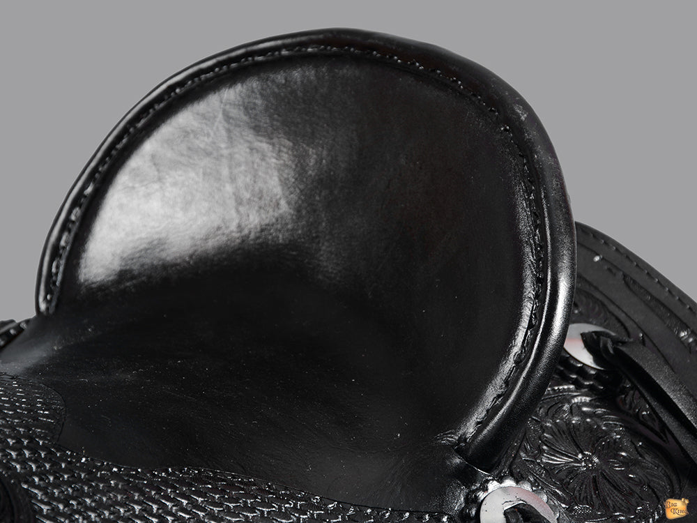 HILASON Western Horse Wade Saddle American Leather Ranch Roping Black | Hand Tooled & For Horses