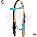Western Horse Headstall Tack Bridle American Leather Turquoise Hilason